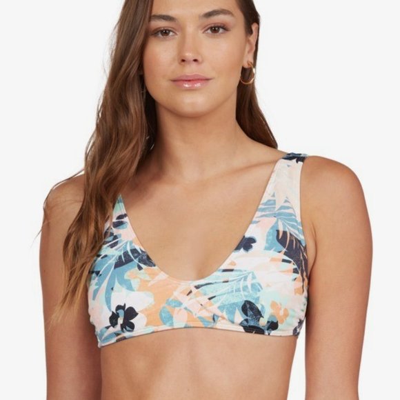 Roxy Printed Beach Classics Elongated Triangle Bikini Top - Picture 1 of 7